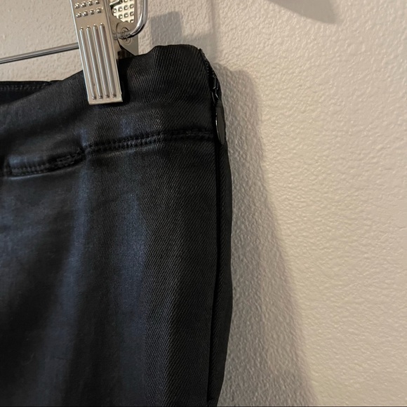 DL1961 Haven Coated Black Asphalt Leggings Raw Hem Side Zipper-28 - Picture 7 of 15